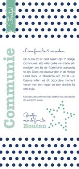 Uitnodiging communie - jongen | custom made